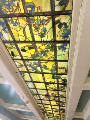 Tiffany window in the sunroom