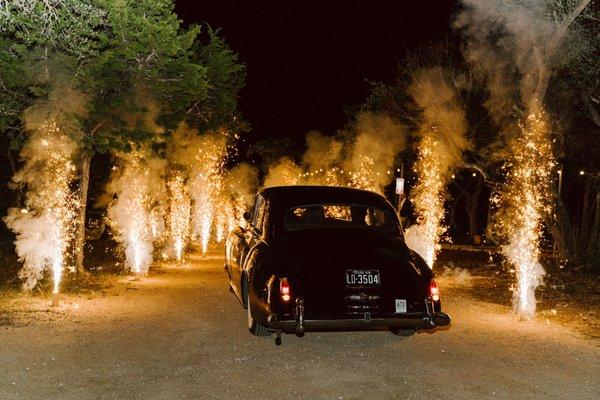 Driveway Light-Up for Wedding Exit