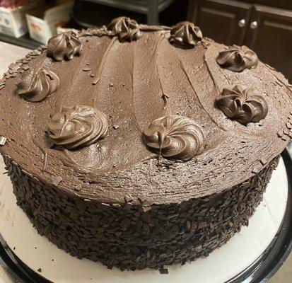 Triple Chocolate three layered caked.