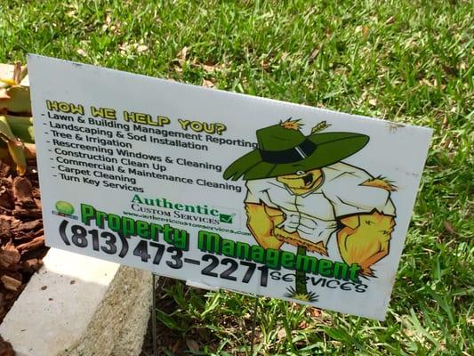 Details featured on a classy yard sign that shows what Scarecrow lawn package covers.