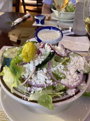 Greek salad. Amazing dressing.