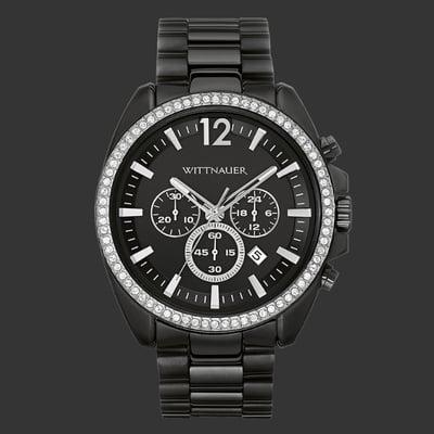 Black Stainless Steel Wittnauer Chronograph