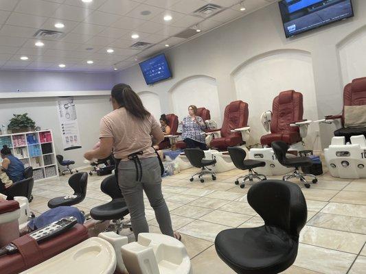 The pedicure area