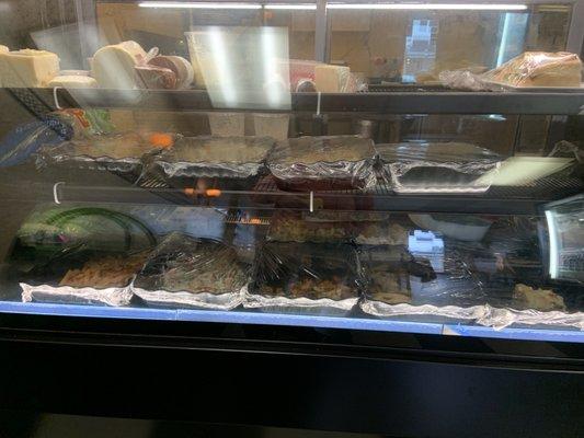 New food case with some of the day's offerings.