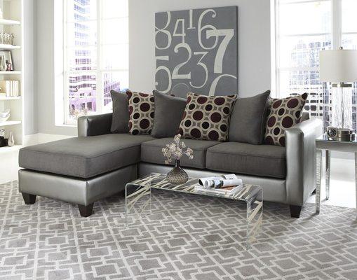 Silver/Grey Sofa Chaise