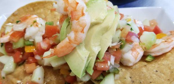 Shrimp ceviche tostadas