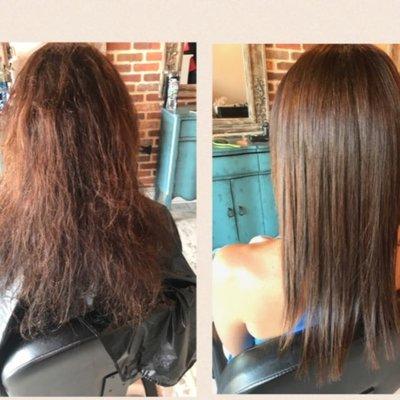 Keratin before & after