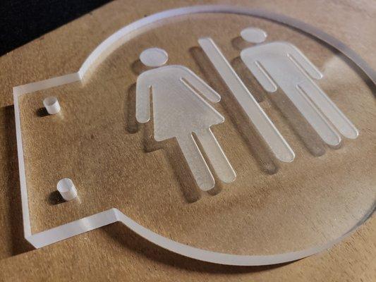 Side-lit Acrylic Restroom sign