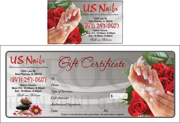 this is our gift certificate