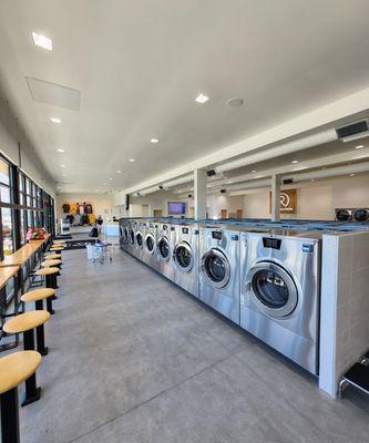 Washers and seating area