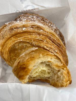 My favorite way to start the day with a freshly baked almond croissant!!