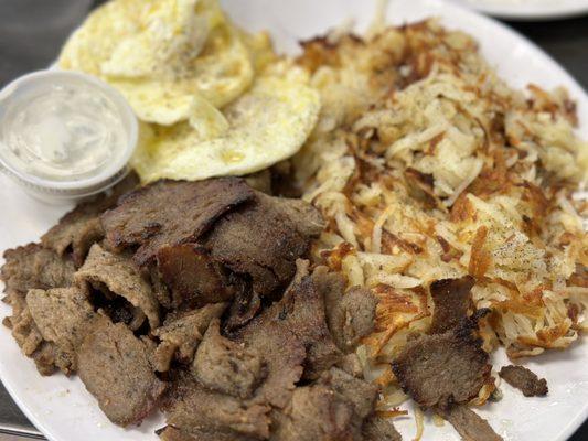 Gyros and eggs! Fantastic