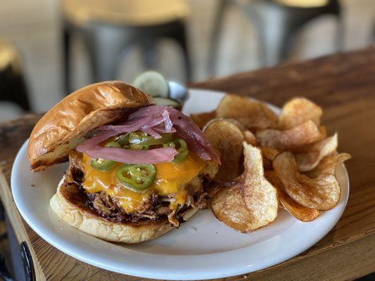 BBQ pulled pork sandwich