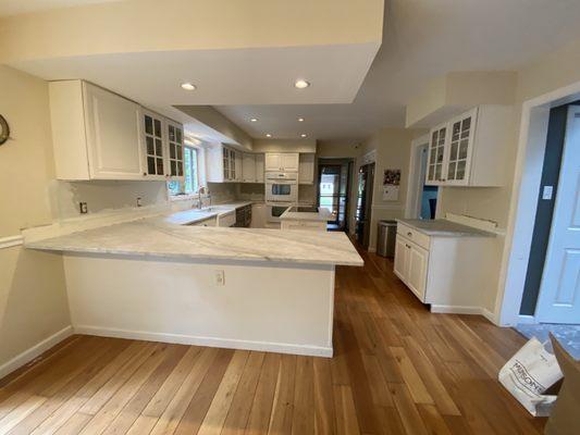 The whole kitchen. Now we need to tile to finish it off!