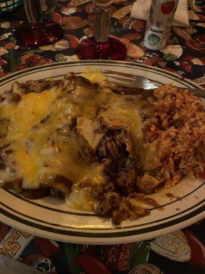 Beef enchilada dinne