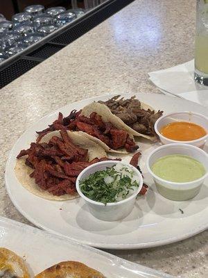 Street tacos - El Pastor and Carnitas