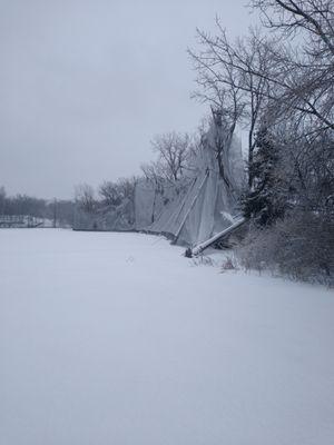 The range net knocked over in early February. It's been like this up to my post