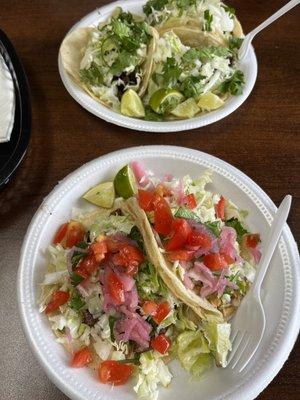 Chicken and Carne Asada tacos