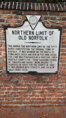 Northern limit of Old Norfolk Historical Marker