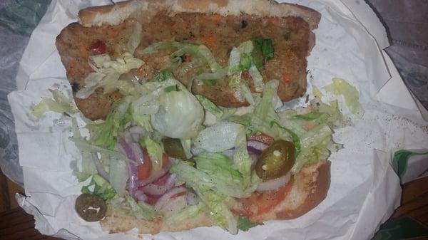 Veggie sub loaded with veggies for moi.