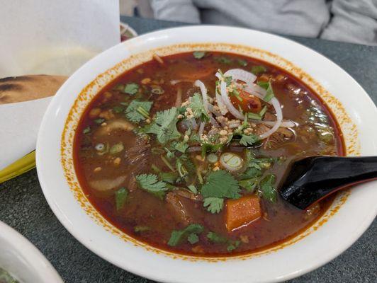 Bo kho with noodles and bread