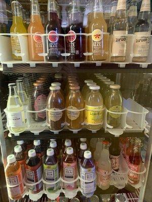 Beverages. Bottom right is a bottled Shirley Temple.