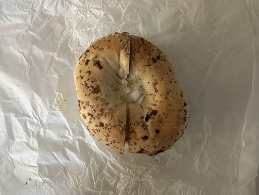 Everything bagel with cream cheese