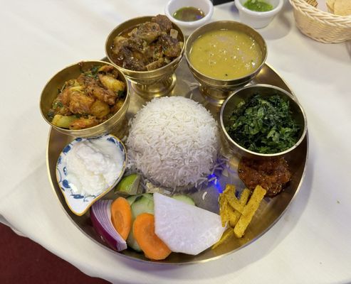 Khasi (mutton) thali