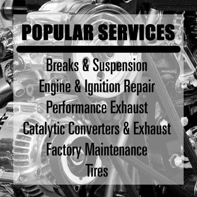 Here are some of the services we offer at Car Pros Muffler Masters.