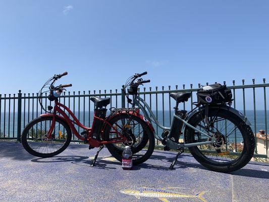 Bikes up on the hillside