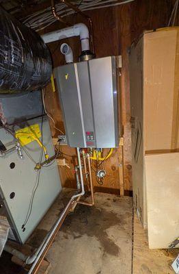 Tankless water heater replacement and install. We also recycle your old water heater for you.