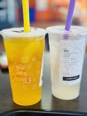 Peach tea and Lemon tea