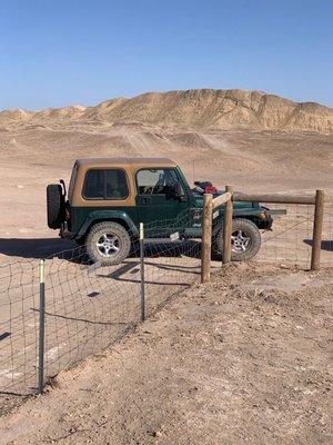 2001 Jeep Wrangler Sahara w/2 piece hardtop w/sliding rear windows from Rally Tops, taken at Ocotillo Wells, CA