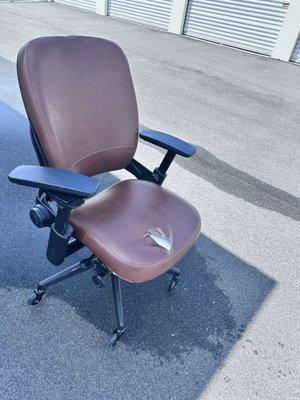 A $650 office chair ripped.