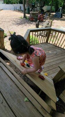 Outdoor playground climbing