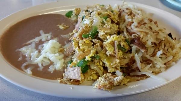 Good and spicy migas breakfast.