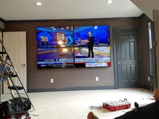 New New  project  video wall with 4 55 inch Tvs