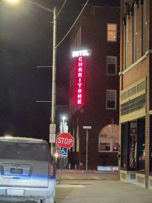 Sign on building