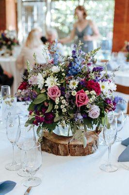 Table arrangement at our wedding!