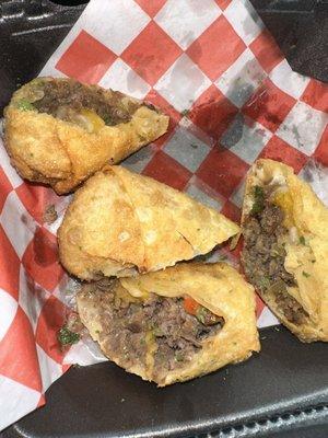 Philly cheesesteak egg rolls