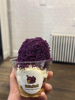 Purple silky paste parfait