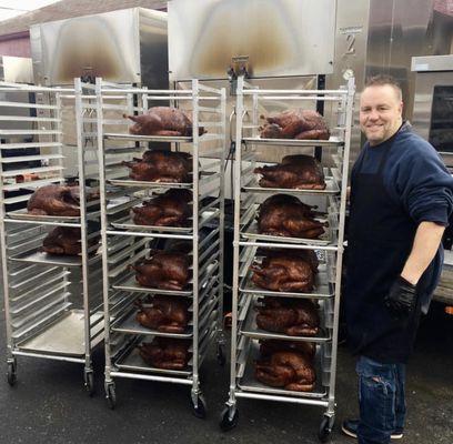 Would you look at those birds . Now taking orders Whole Smoked Thanksgiving Turkeys.