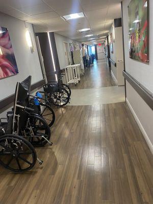 Clean hallway view : Seagate rehabilitation and nursing center