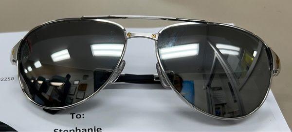 Cartier Aviators with silver mirrored polarized Zeiss sunglasses! Cool!!!!