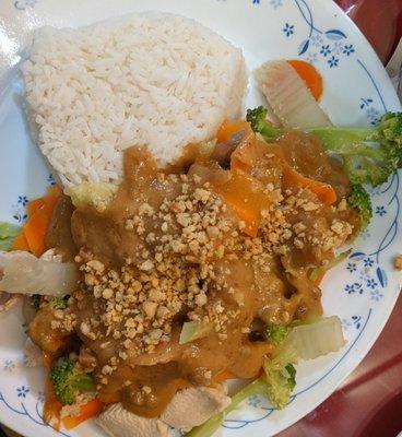 63. Param Long Soong : Steamed chicken and mixed vegetables topped with peanut sauce. With Chicken   Amazing....