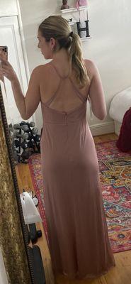 Original Photo of what the back of the dress looked like pre alterations