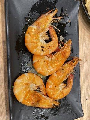 We grilled the shrimps