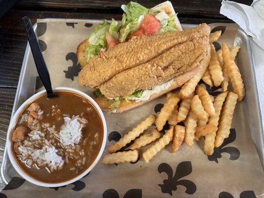 Seafood Gumbo Fried Catfish Po-Boy French Fries