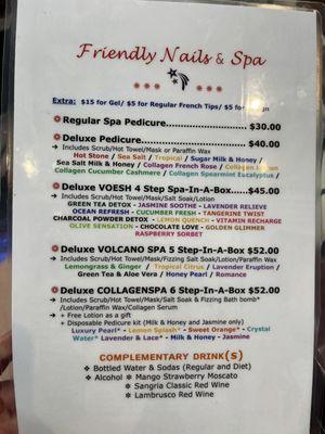 Pedicure prices