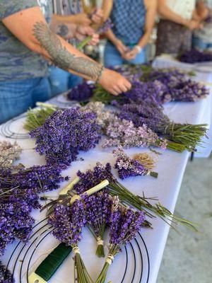 Wreath making class 2023 Sequim Lavender Festival